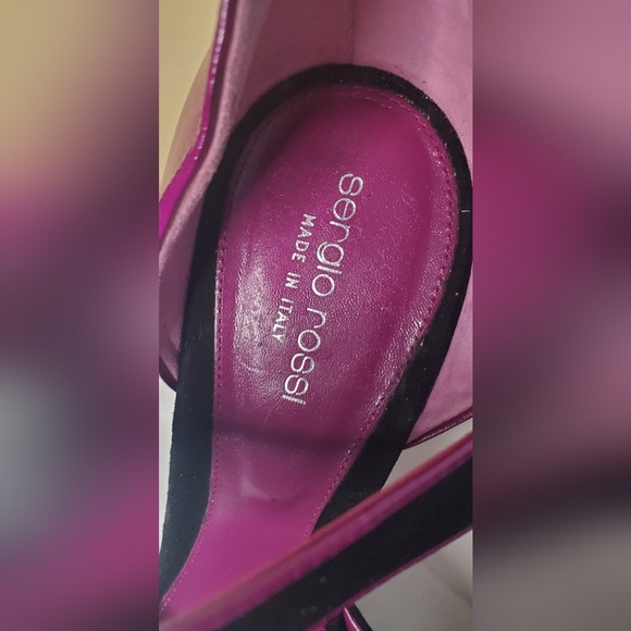 SERGIO ROSSI-size41 or 11-patent leather/suede ankle strap-platform high heel - Picture 8 of 12
